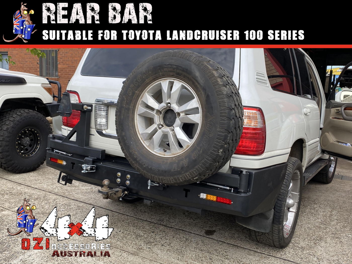 Rear Bar Dual Wheel Carrier Suitable For Toyota Land Cruiser 100 Series IFS 1998-2007 - OZI4X4 PTY LTD