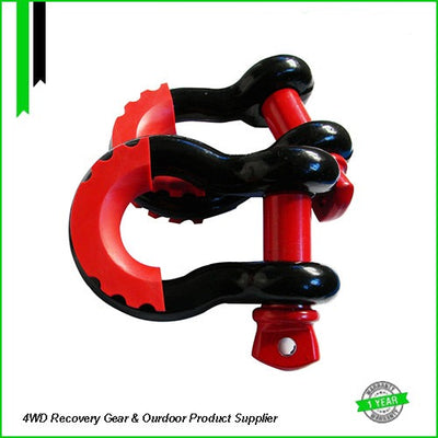Screw Pin Bow Shackle with Isolator Red (Online only) - OZI4X4 PTY LTD