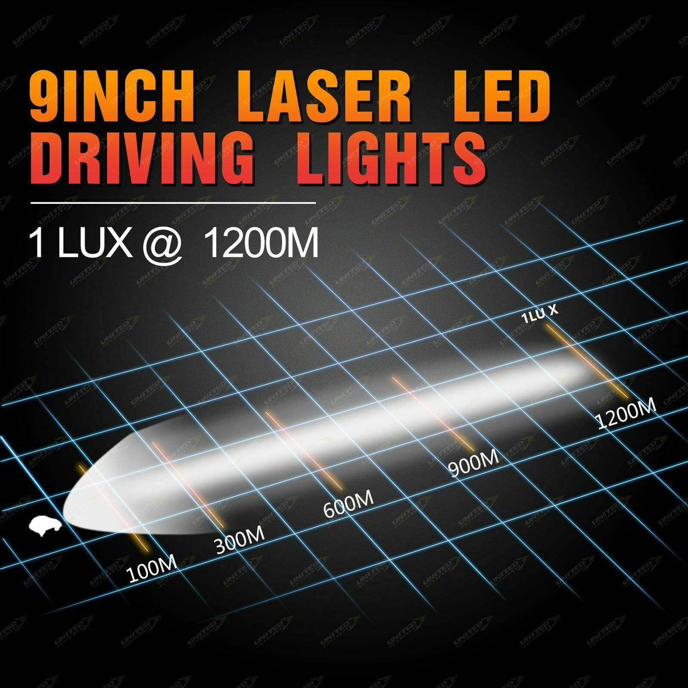 9" Laser LED Driving Spot Lights Round Offroad SUV 4x4 Truck Headlights - OZI4X4 PTY LTD