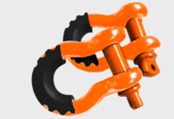 Orange D-shackle size 3/4  4.75 Ton a pair with Rubber - OZI4X4 PTY LTD