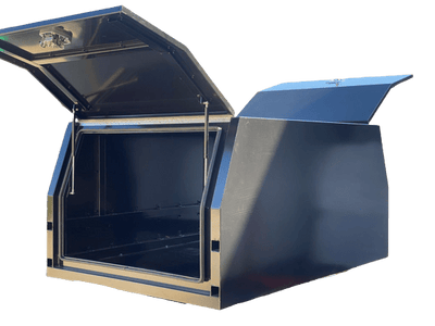Premium 1900 Aluminum Black Tray + Dog Box Canopy