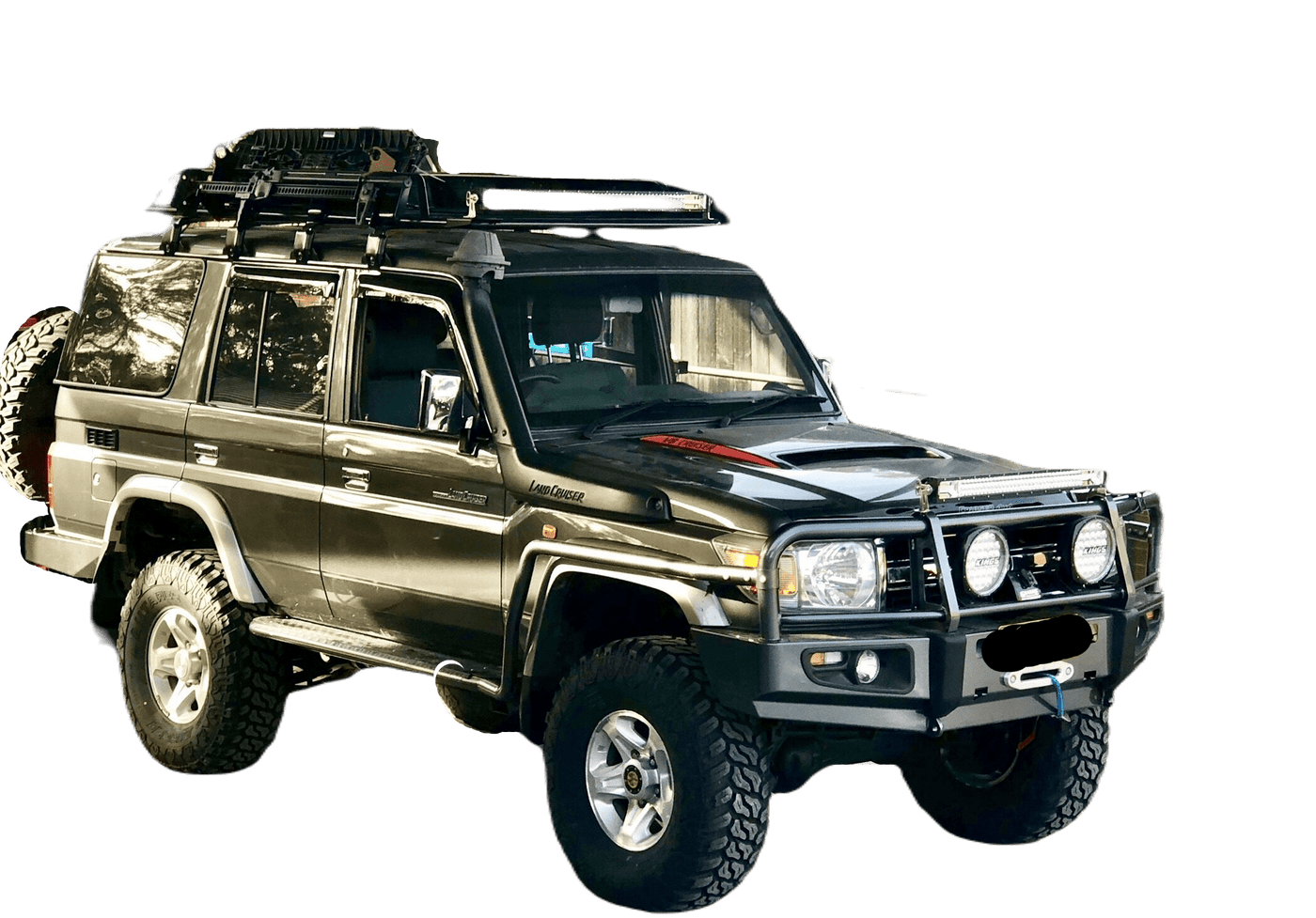 Fixed Mount Side Steps & Brush Bars Suits Toyota Land Cruiser 76 Series 2007-2017