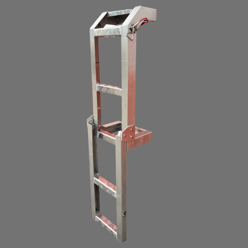 Foldable Down Rear Canopy Ladder Rack Raw - OZI4X4 PTY LTD