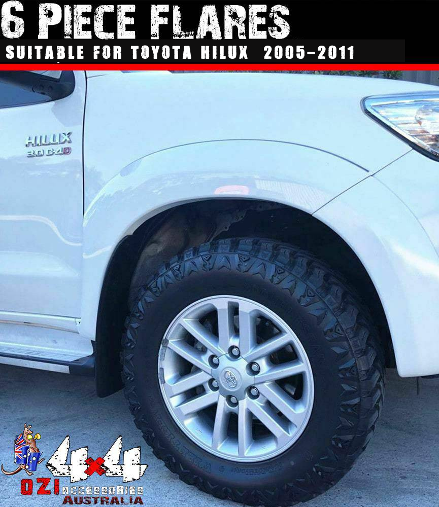 6 pcs white OEM Flares Suitable for Toyota Hilux 2005-2011 Full Set - OZI4X4 PTY LTD