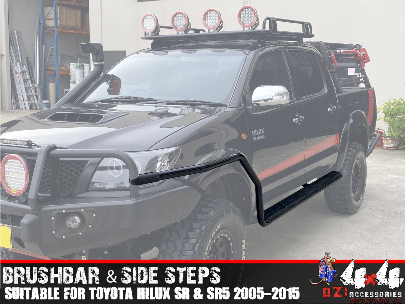 Side Steps & Brush-bars Suitable for Toyota Hilux 2005-2011 (Dual Cab & Space Cab) - OZI4X4 PTY LTD