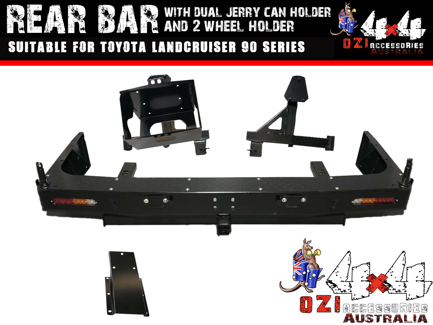 Rear Bar Spare Wheel Carrier Suitable For Toyota Landcruiser Prado 90 Series - OZI4X4 PTY LTD