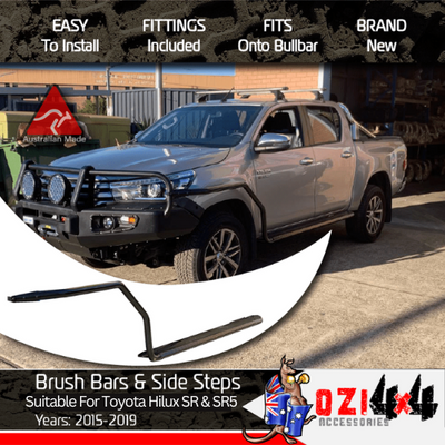 Side Steps & Brush-Bars Suitable for Toyota Hilux 2015-2020+ (Dual Cab & Space Cab) - OZI4X4 PTY LTD