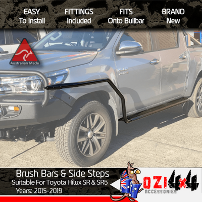 Side Steps & Brush-Bars Suitable for Toyota Hilux 2015-2020+ (Dual Cab & Space Cab) - OZI4X4 PTY LTD