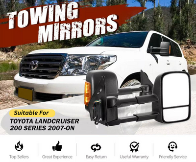 Extendable Towing Mirror Suitable For Toyota Land Cruiser 200 Series 2007-2022 (Blinker) - OZI4X4 PTY LTD