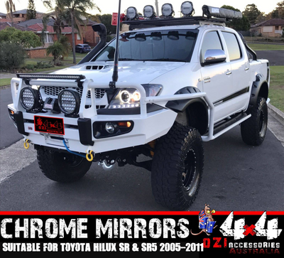 Left Side Chrome Side Mirror Suitable for Toyota Hilux SR & SR5 2005-2011 - OZI4X4 PTY LTD