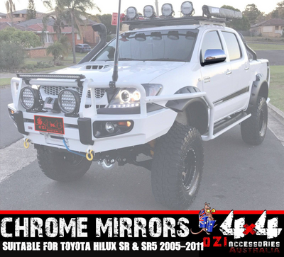 Left Side Chrome Side Mirror Suitable for Toyota Hilux SR & SR5 2005-2011 - OZI4X4 PTY LTD