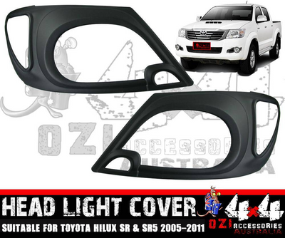 Front Head Light Cover Protector Light Cover Suitable for Toyota Hilux SR & SR5 2005-2011 - OZI4X4 PTY LTD