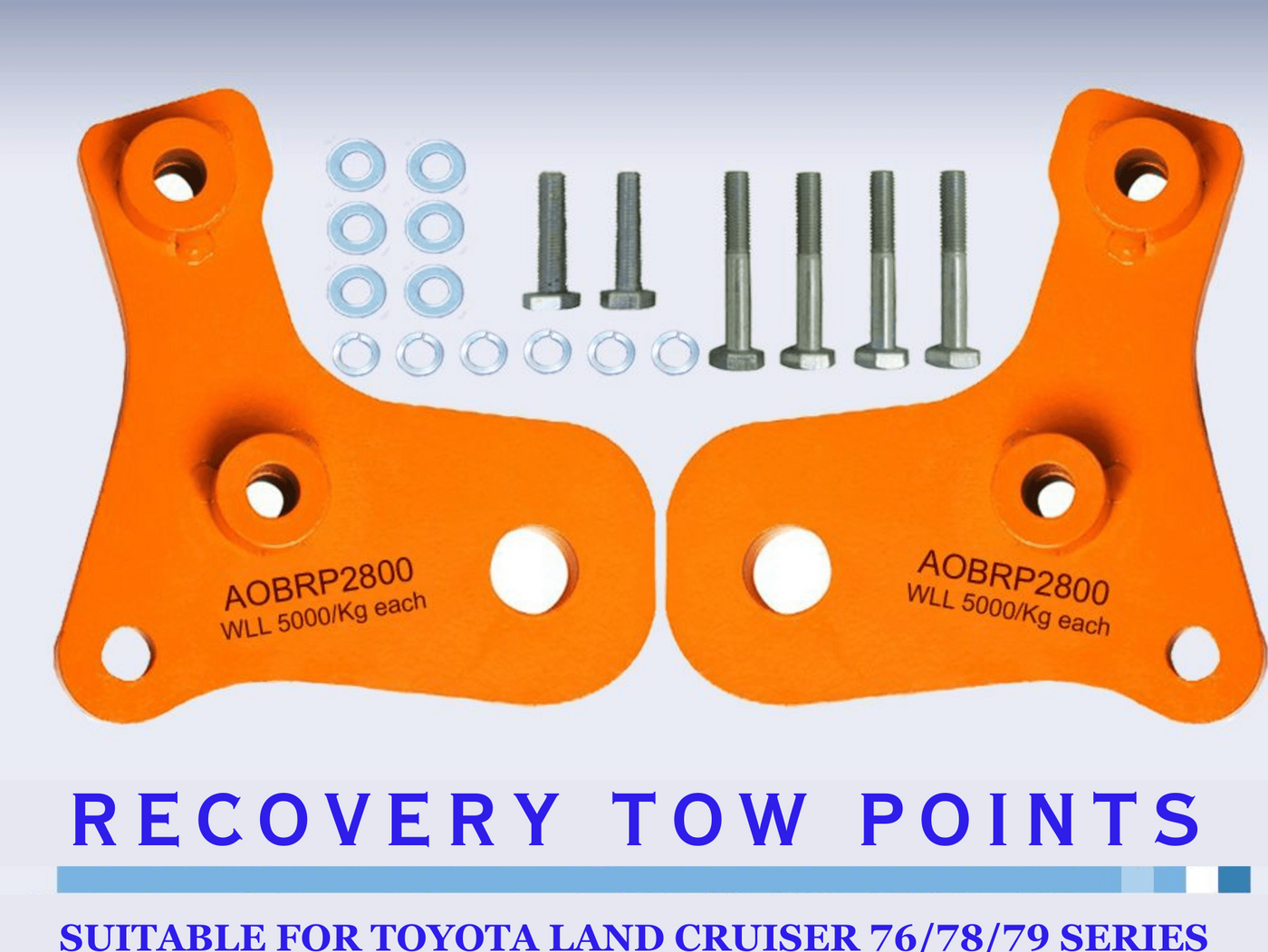 Recovery Tow Points Suitable For Toyota Land Cruiser 76 78 79 series (Pair) (Online only) - OZI4X4 PTY LTD