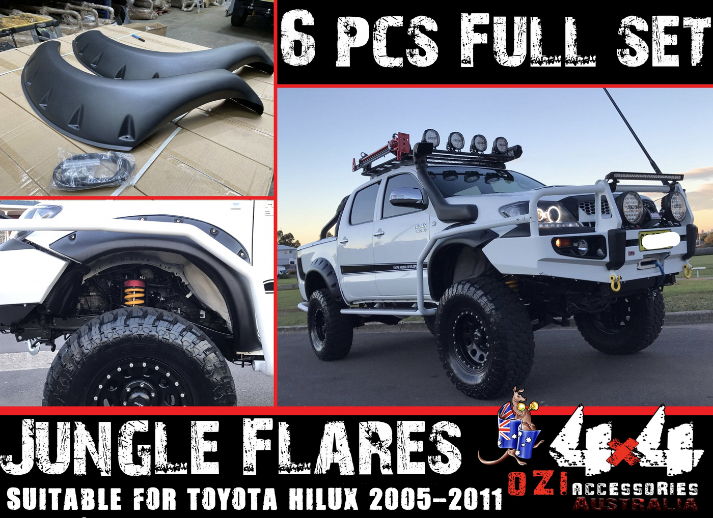 6 Pcs Jungle Flares Suitable For Toyota Hilux 2012-2015 - OZI4X4 PTY LTD
