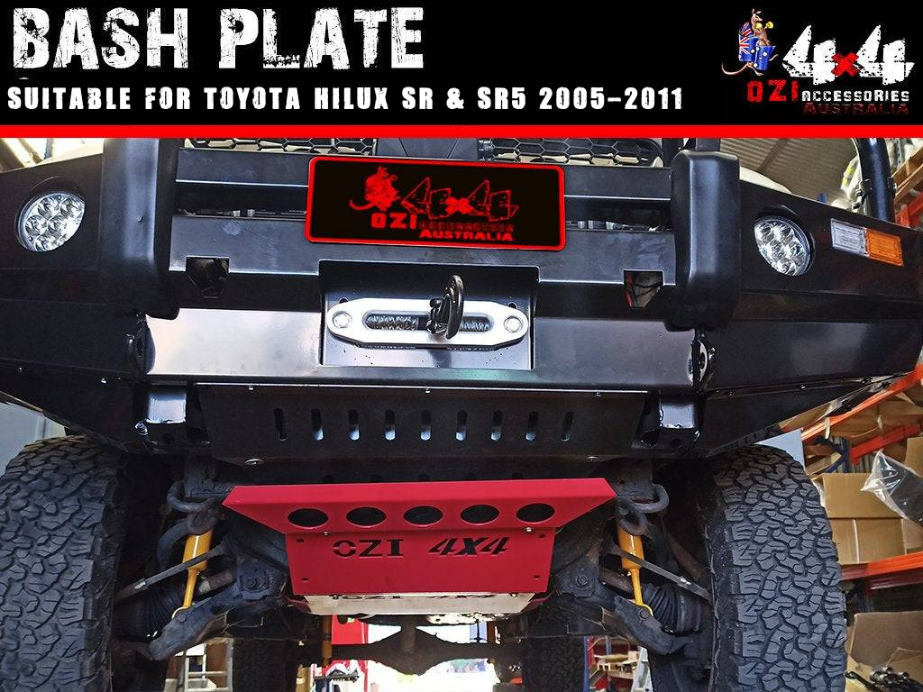 2 pcs Bash Plate Red Suitable For Toyota Hilux 2005-2015 Type II - OZI4X4 PTY LTD