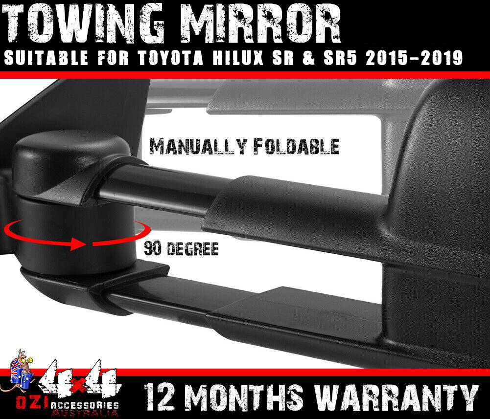 Extendable Towing Mirror Suitable for Toyota Hilux 2015-2020+ (Blinker) (Pre-Order) - OZI4X4 PTY LTD