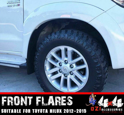 White Flares 2 Piece Suitable For Toyota Hilux 2012-2015 Front Only - OZI4X4 PTY LTD