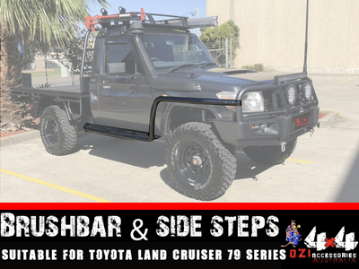 Adjustable Sidesteps+Brush Bars Suitable For Toyota Land Cruiser 79 (Single Cab) Series 2007+ - OZI4X4 PTY LTD