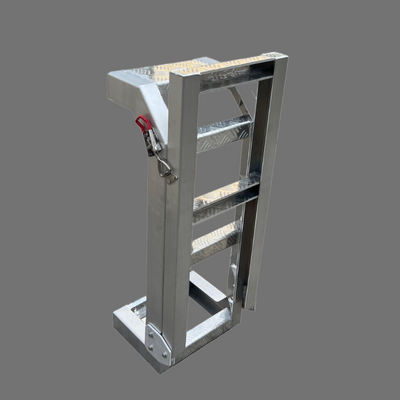 Foldable Down Rear Canopy Ladder Rack Raw - OZI4X4 PTY LTD