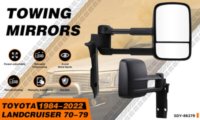 Extended Towing Mirror Suitable For Toyota Land Cruiser 70,75,76,78,79 Series (Blinker) - OZI4X4 PTY LTD