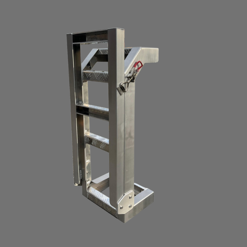 Foldable Down Rear Canopy Ladder Rack Raw - OZI4X4 PTY LTD