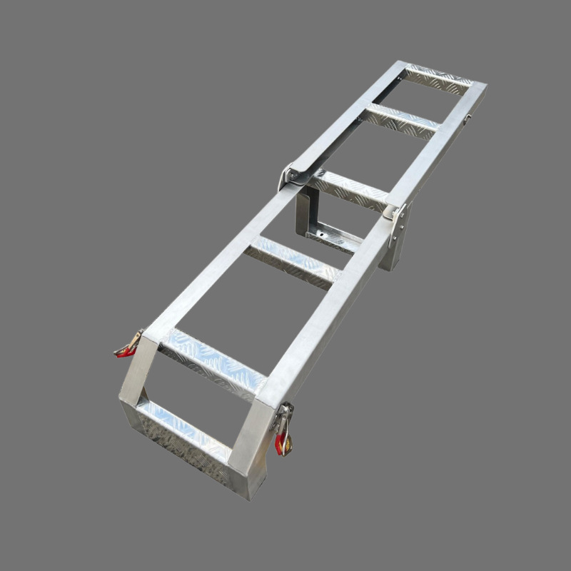 Foldable Down Rear Canopy Ladder Rack Raw - OZI4X4 PTY LTD