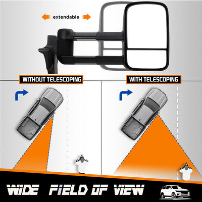 Extendable Towing Mirror Suitable For Toyota Land Cruiser 70 75 76 78 79 Series - OZI4X4 PTY LTD