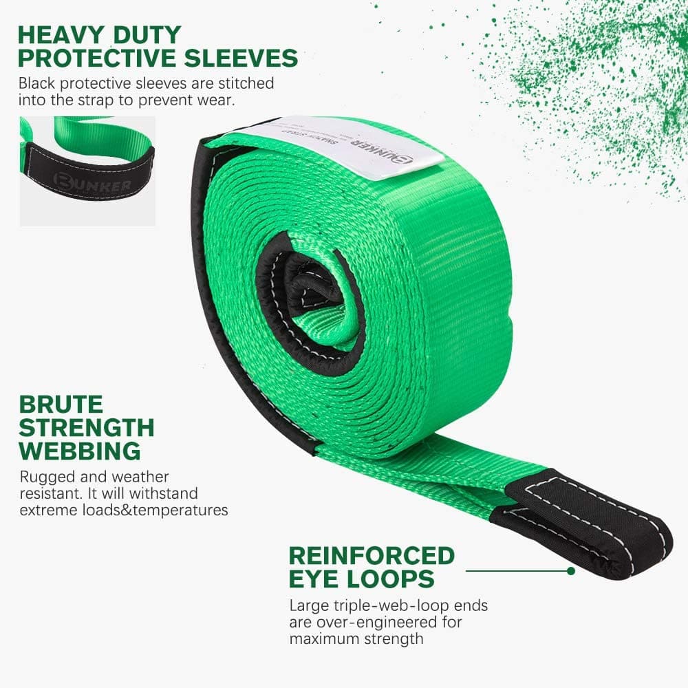 3" x 30ft Green Snatch Strap (Online only) - OZI4X4 PTY LTD