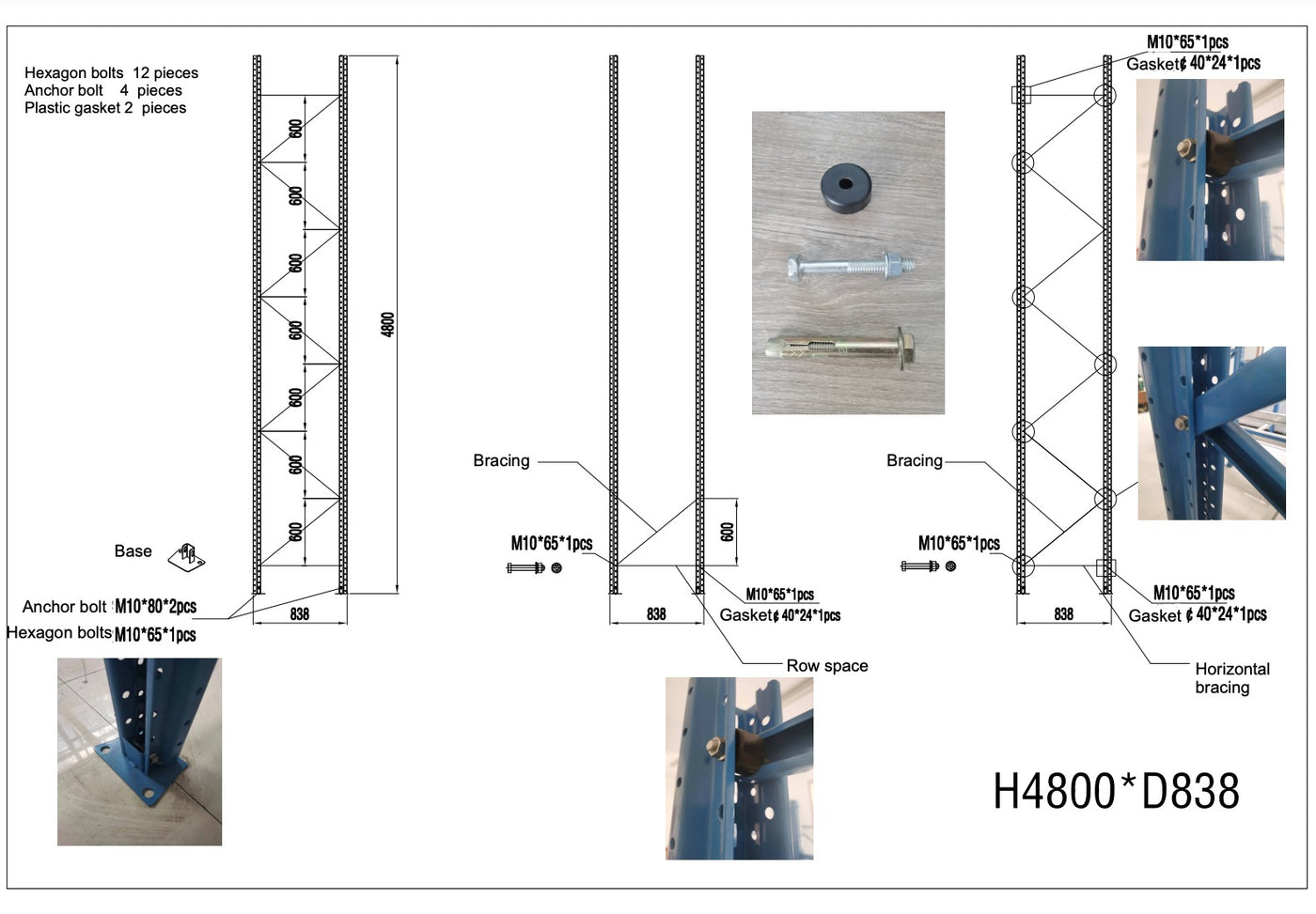 Upright Frame (4800 x 840) (50mm Increment Type A) - OZI4X4 PTY LTD