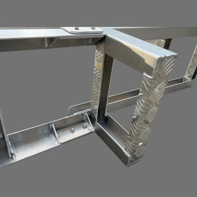 Foldable Down Rear Canopy Ladder Rack Raw - OZI4X4 PTY LTD