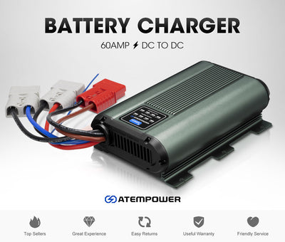 ATEM POWER 12V 60A DC to DC Battery Charger MPPT Dual Battery AGM Lithium LifePO4 - OZI4X4 PTY LTD