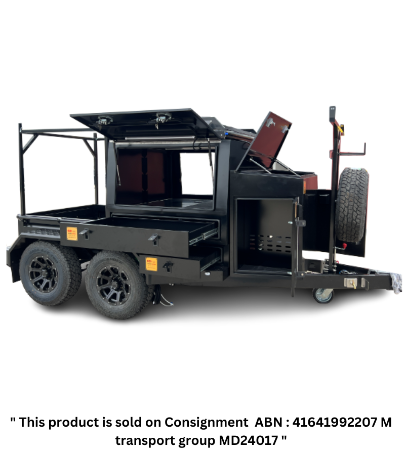 Tradesman Work Trailer Ute Edition Dual Axle Matt Black - OZI4X4 PTY LTD