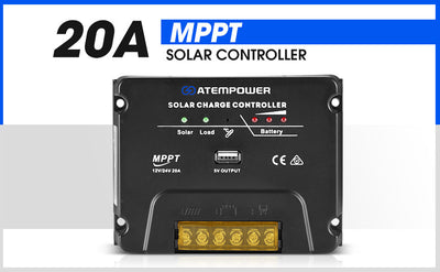 ATEM POWER MPPT Solar Charge Controller Solar Panel Battery Regulator 12V/24V 20A With USB - OZI4X4 PTY LTD