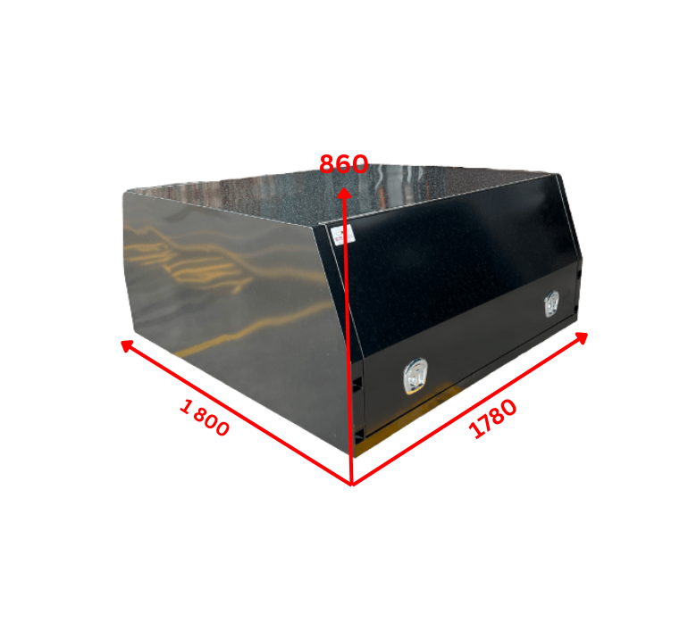 Premium Black 1800 2 Door Canopy W/O Compartments - OZI4X4 PTY LTD