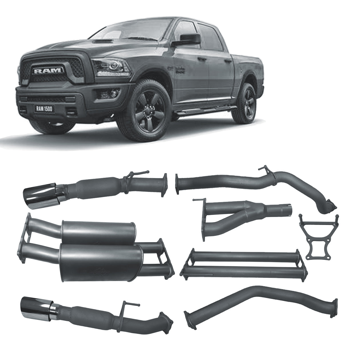 Redback Extreme Duty Exhaust for RAM 1500 5.7L V8 (12/2018 - on) - OZI4X4 PTY LTD