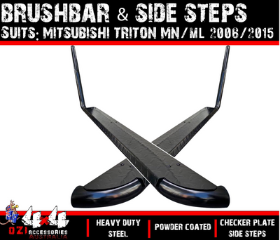 Sidesteps + BrushBar Dual Cab Suits to Mitsubishi Triton MN/ML 2006-2015 (Pre-Order) - OZI4X4 PTY LTD