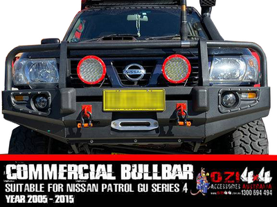Commercial Bullbar Suits Nissan Patrol GU Series 4 2005-2015 - OZI4X4 PTY LTD