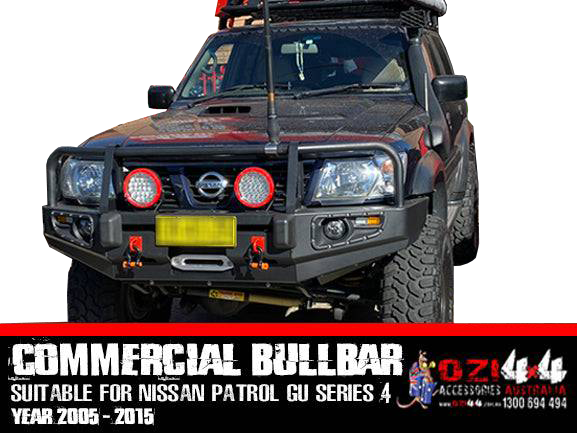 Commercial Bullbar Suits Nissan Patrol GU Series 4 2005-2015 - OZI4X4 PTY LTD