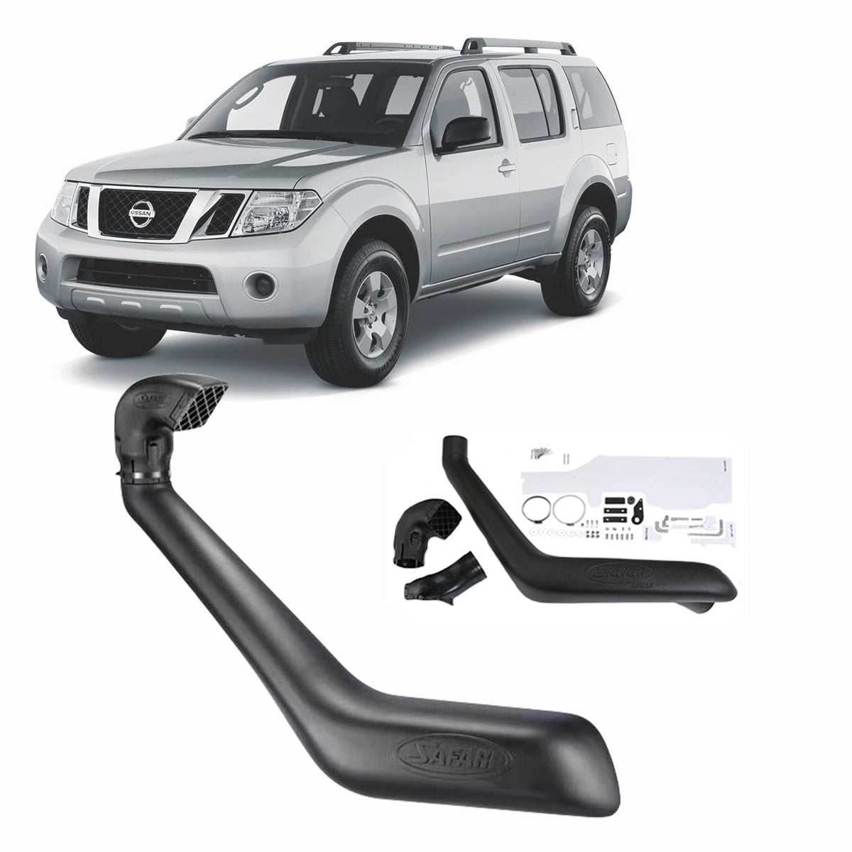 Safari Snorkel to suit Nissan Pathfinder (07/2005 - 05/2010), Nissan Navara (12/2005 - 10/2009) - OZI4X4 PTY LTD