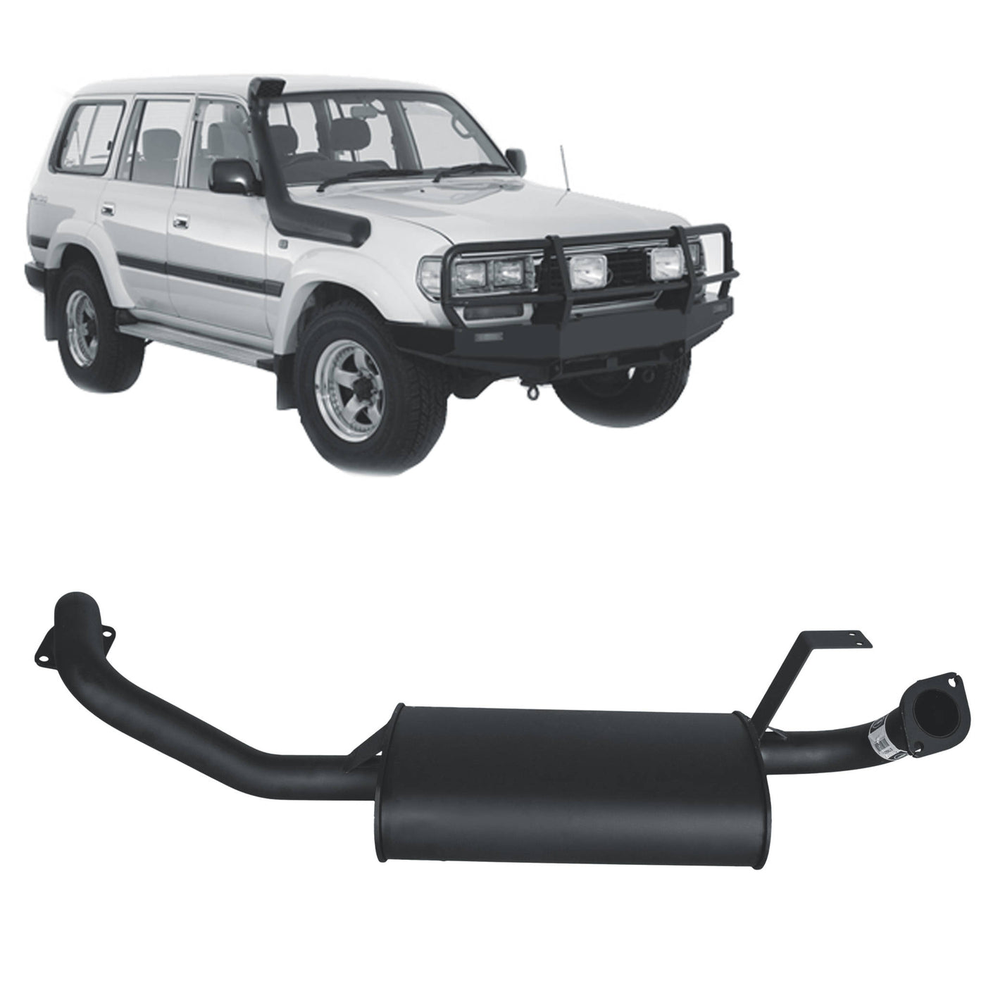 Redback Performance Centre Muffler Assembly Suitable for Toyota Landcruiser 80 Series Wagon 4.2L 1HZ & 4.5L FZ (01/1990 - 02/1998) - OZI4X4 PTY LTD