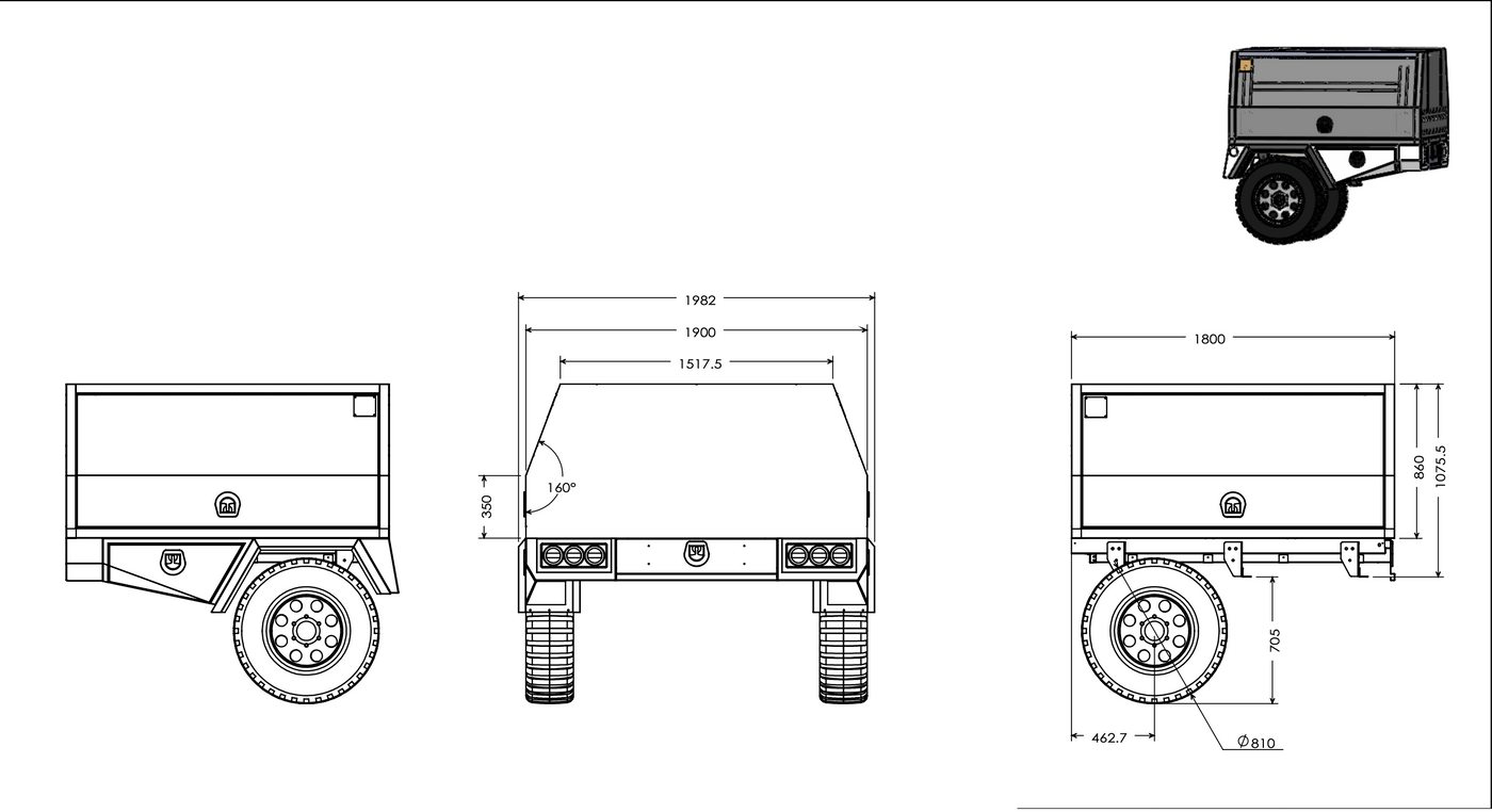 Service Body 3000 Tray + Canopy One Unit System (Pre Order) - OZI4X4 PTY LTD