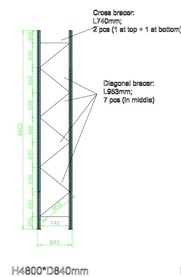 Upright Frame (4800 x 840) - OZI4X4 PTY LTD