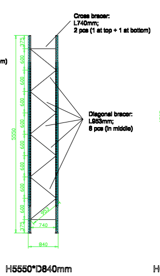 Upright Frame (5500 x 840) - OZI4X4 PTY LTD