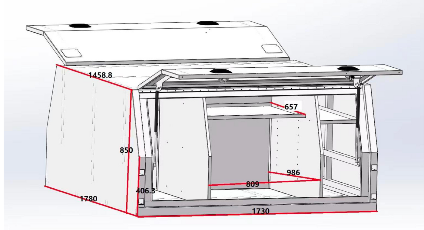 Premium White 1800 Canopy Premium Edition Suits Premium Trays + Compartments (Pre-Order) - OZI4X4 PTY LTD