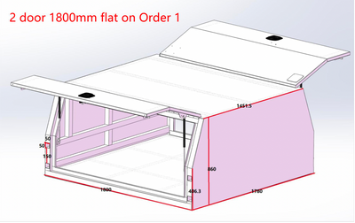 Premium Black 1800 2 Door Canopy W/O Compartments - OZI4X4 PTY LTD
