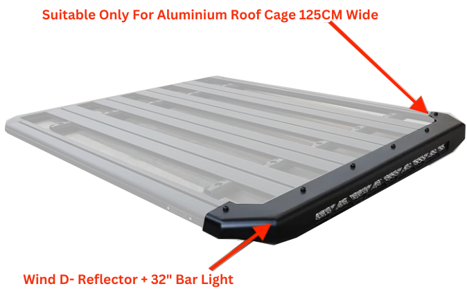 Wind D- Reflector + Bar Light 125CM Wide Suitable For Aluminium Roof Cage (Pre-Order) - OZI4X4 PTY LTD