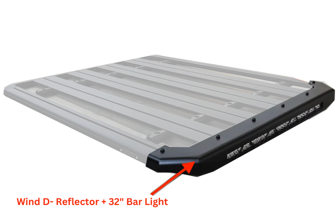 Wind D- Reflector + Bar Light 125CM Wide Suitable For Aluminium Roof Cage (Pre-Order) - OZI4X4 PTY LTD