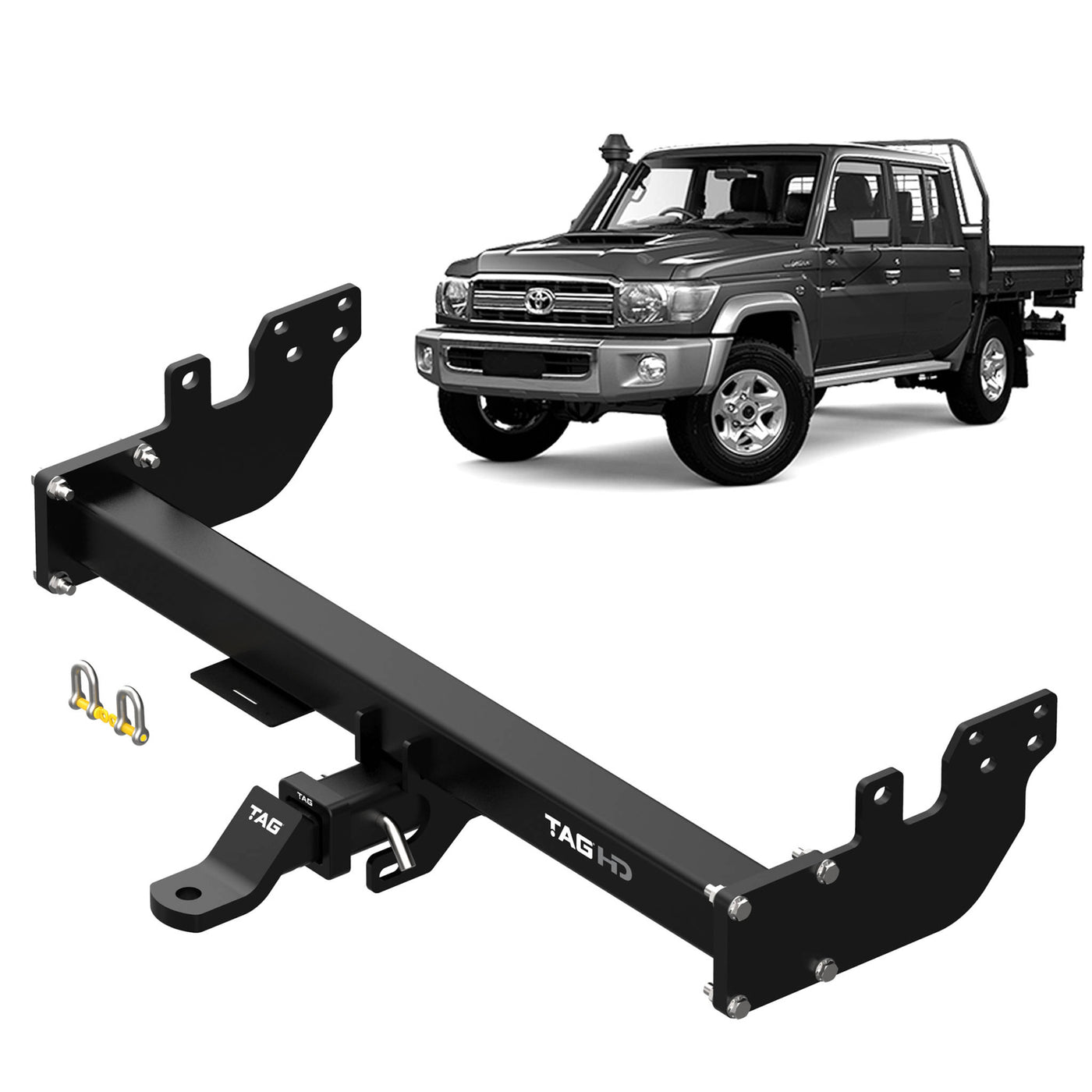 TAG Heavy Duty Towbar Suitable for Toyota Landcruiser - Single & Dual Cab Chassis (08/2012 - on) - OZI4X4 PTY LTD