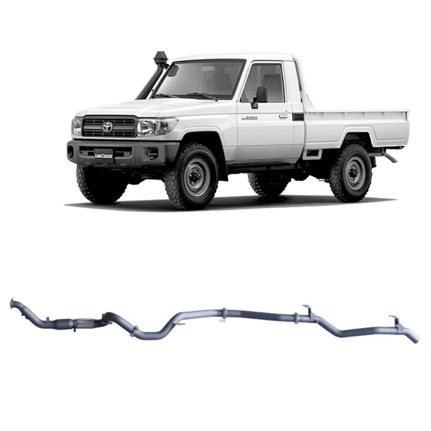 Redback Extreme Duty Exhaust Suitable For Toyota Landcruiser 79 Series Single Cab (03/2007 - 10/2016) - OZI4X4 PTY LTD