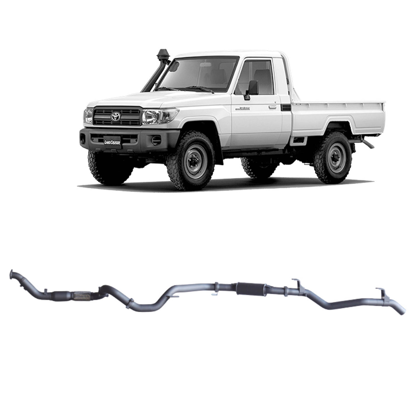 Redback Extreme Duty Exhaust Suitable For Toyota Landcruiser 79 Series Single Cab (03/2007 - 10/2016) - OZI4X4 PTY LTD